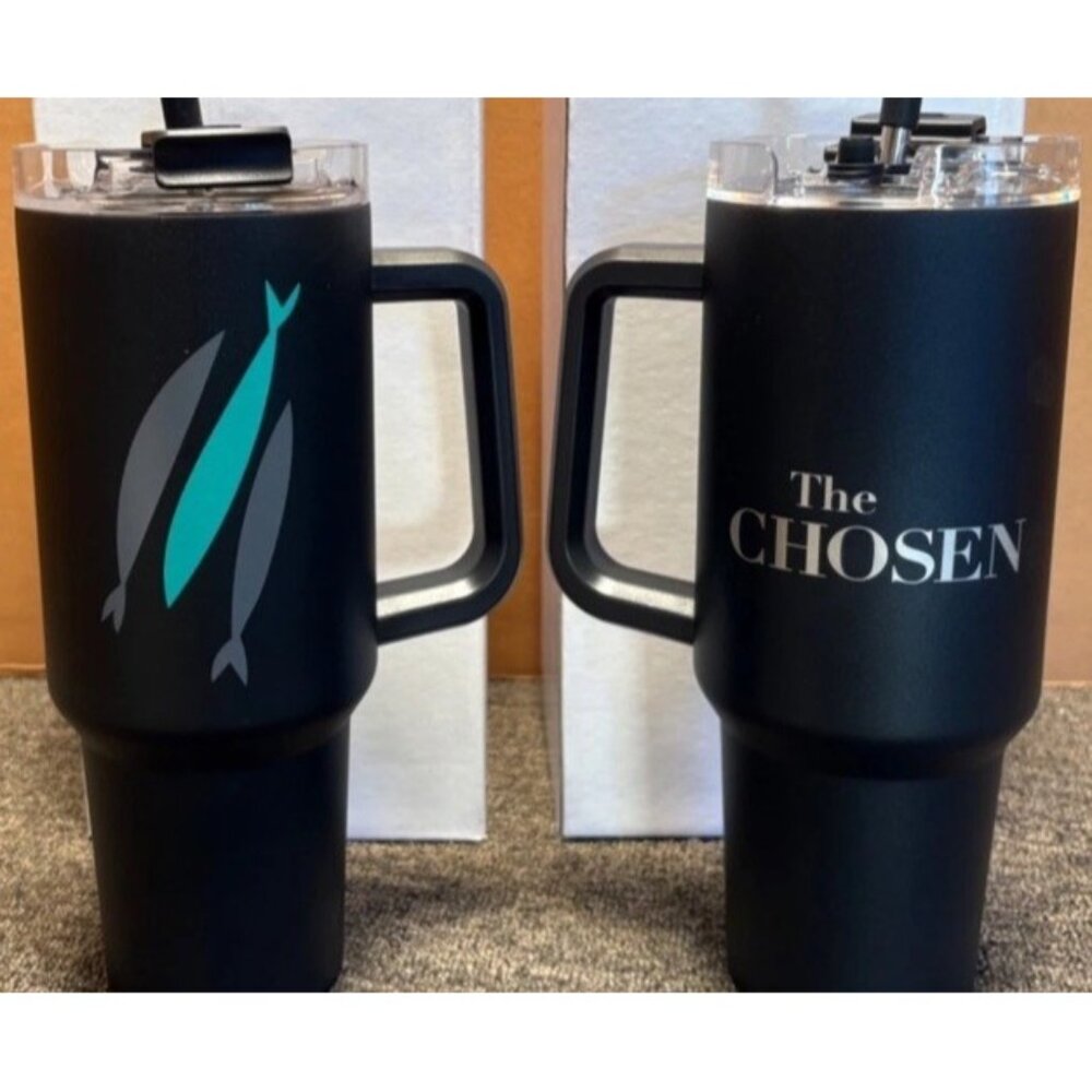 The Chosen Stainless Steel Three Fish Tumbler Travel Mug‎ Cup 40 Ounce New